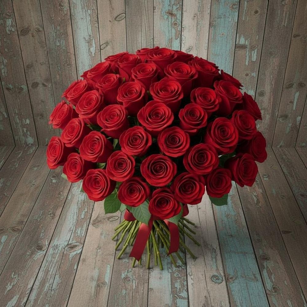 Букет 55 Красных роз Фридом в Радченко