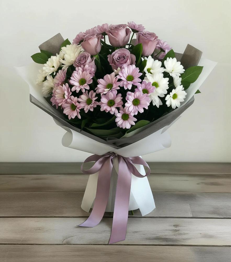 Букет цветов из: Хризантемы и Розы в Радченко