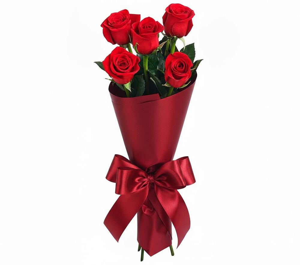 Букет 5 Красных роз Эдлесс Лав в Радченко