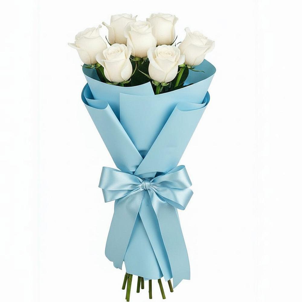 Букет 7 белых роз Проуд в Радченко