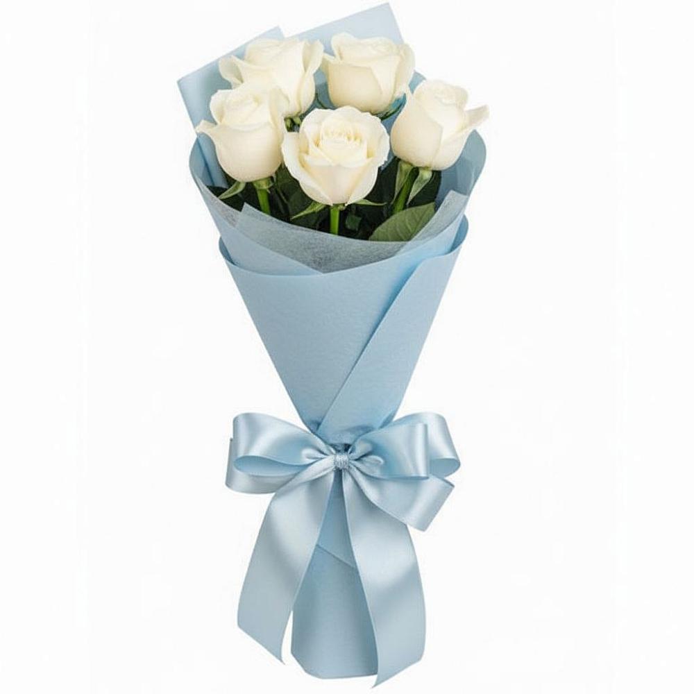 Букет 5 Белых роз Проуд в Радченко