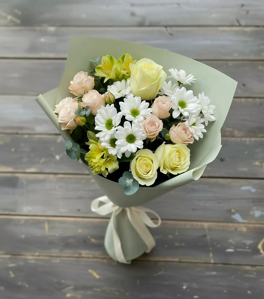 Букет цветов из: Альстромерии, Розы и Хризантемы в Радченко