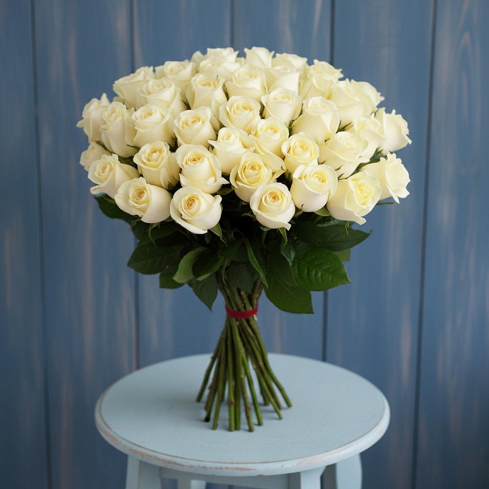Букет 51 Белая роза Эдлесс Лав в Радченко