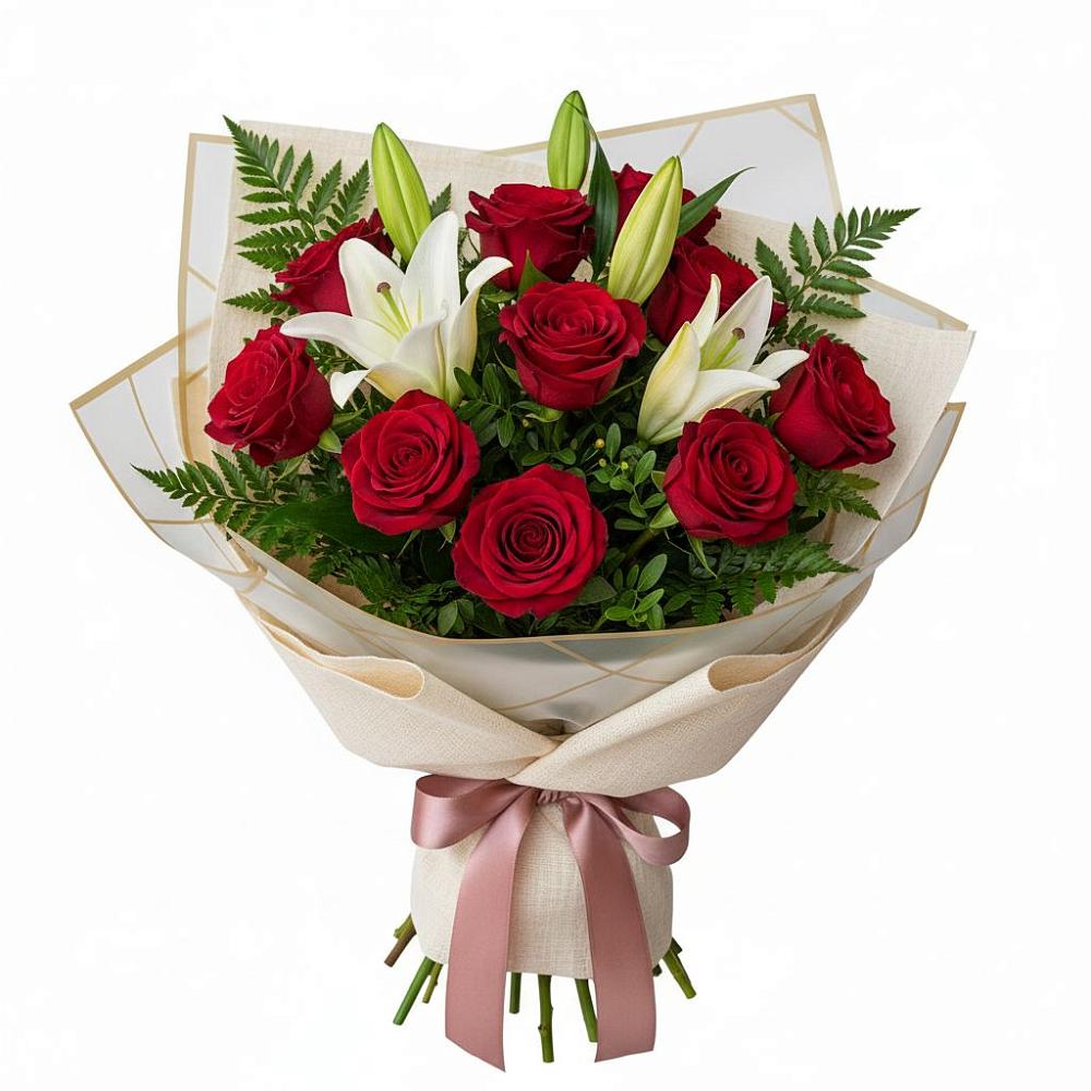 Букет цветов из: Лилии и Розы в Радченко