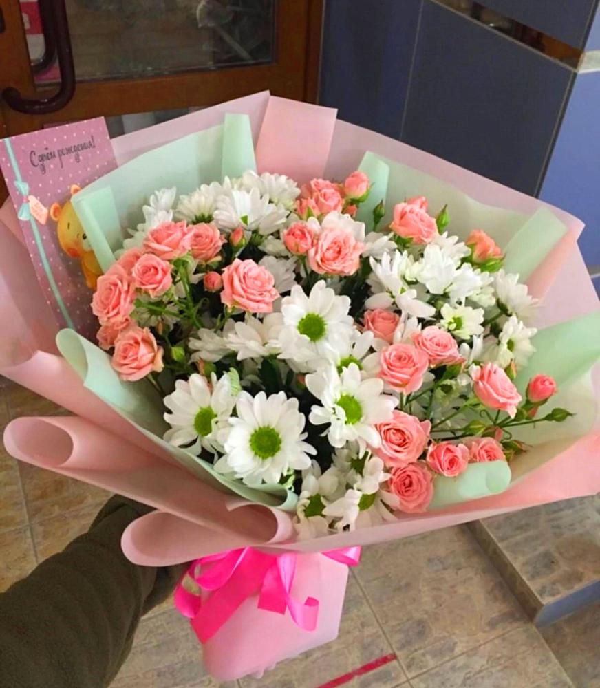 Букет цветов из: Розы и Хризантемы в Радченко