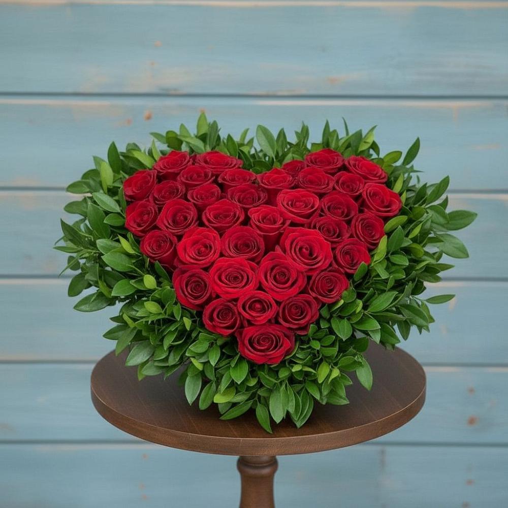 Цветочная композиция из Розы в виде сердца в Радченко