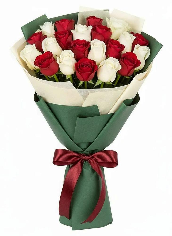 Букет Микс из красных и белых роз в Радченко