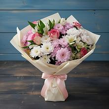 Букет цветов из:  Хризантемы, Альстромерии и Розы в Радченко