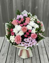 Букет цветов из:  Альстромерии, Гвоздики, Розы и Хризантемы в Радченко