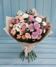 Букет цветов из:  Хризантемы, Розы и Альстромерии в Радченко