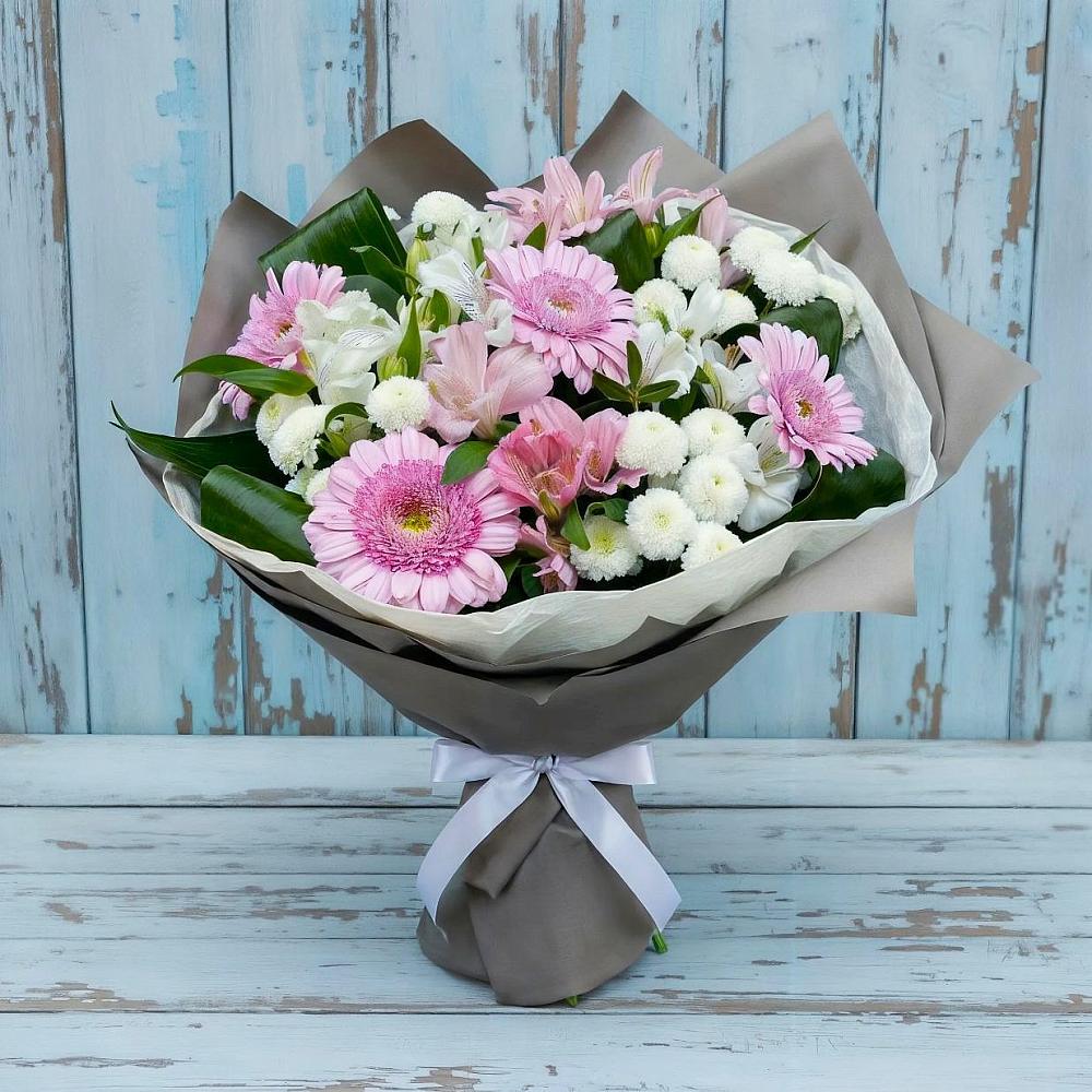 Букет цветов из: Герберы, Альстромерии и Хризантемы в Радченко
