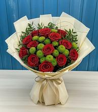 Букет цветов из:  Розы и Хризантемы в Радченко