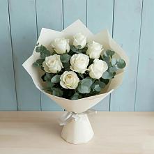 Букет Белые розы в Эвкалипте в Радченко